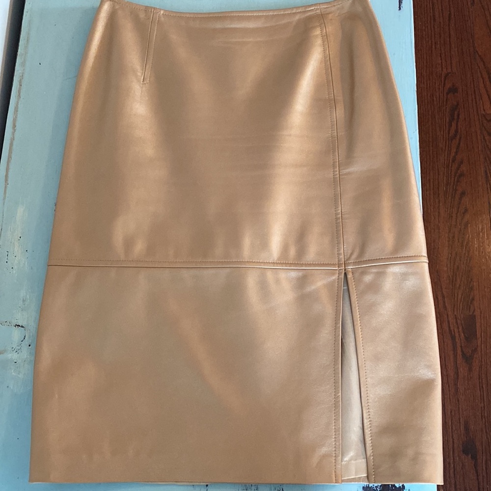 Escada soft gold leather skirt, size 36